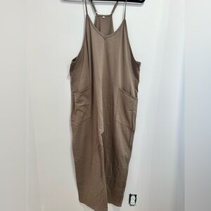 Stylish Tan Jumpsuit with Straps
